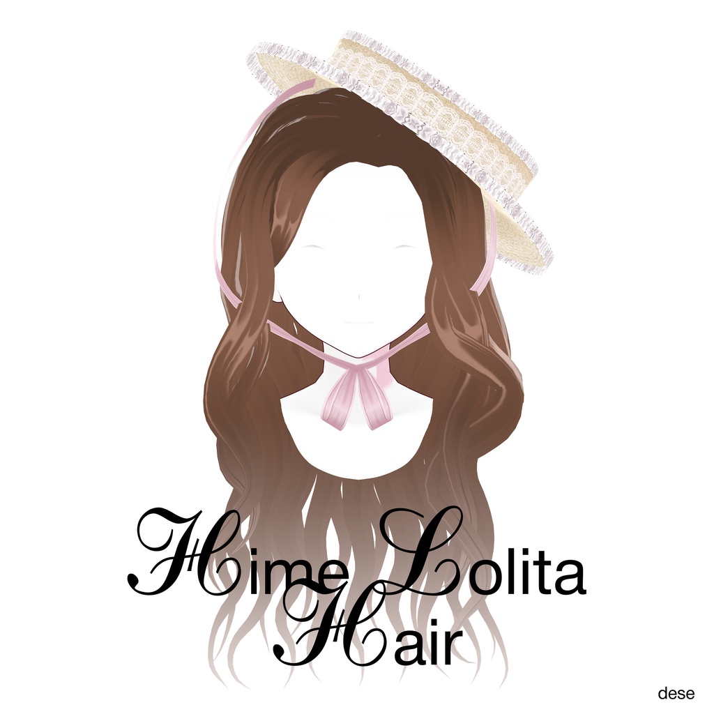 【VRoid髪】hair&hat 姫ロリ ロングヘア
