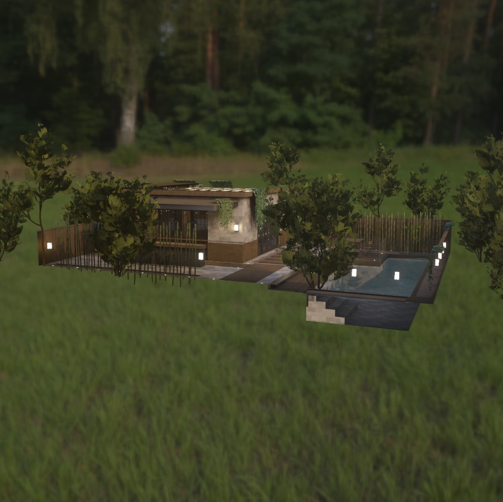 【VRC向けワールド想定】Courtyard Tiny Home