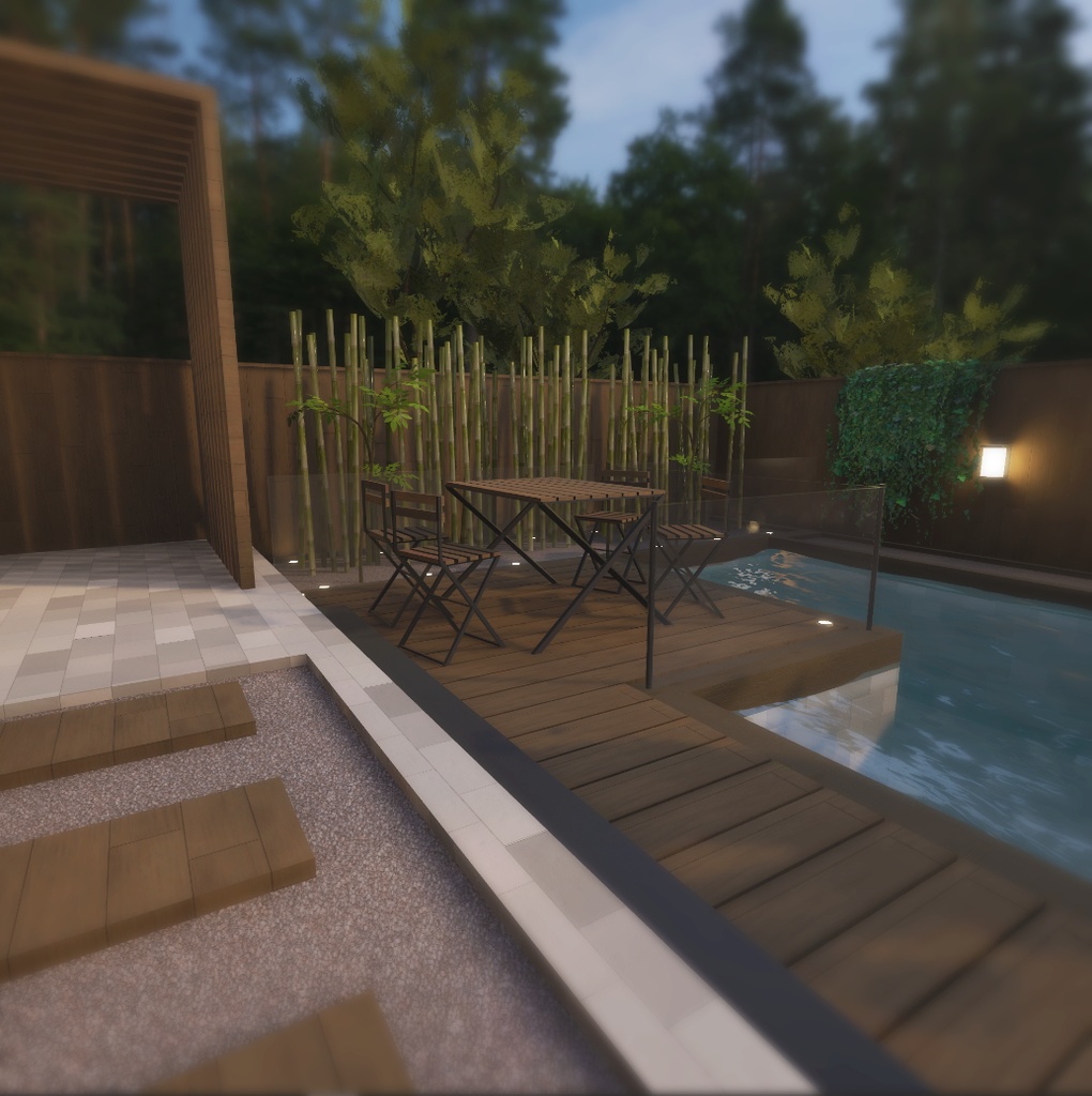 【VRC向けワールド想定】Courtyard Tiny Home