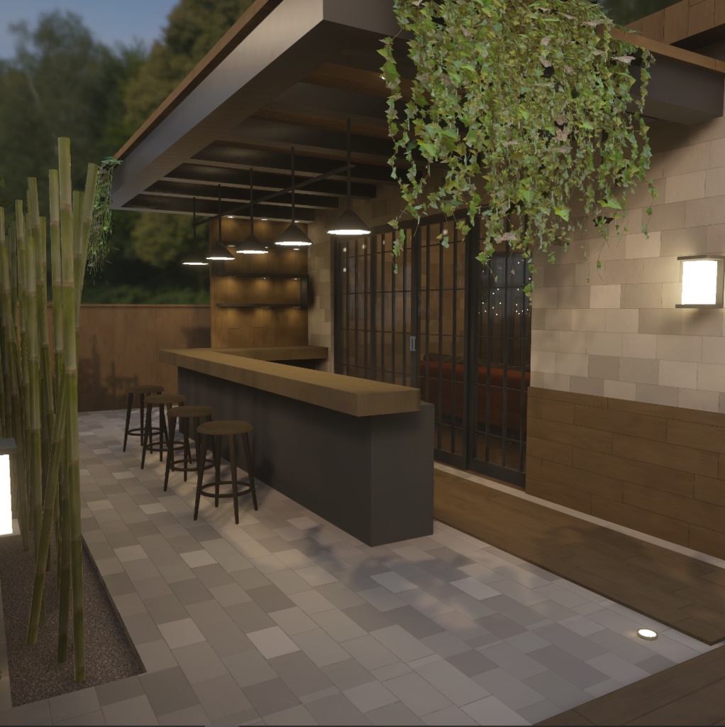 【VRC向けワールド想定】Courtyard Tiny Home