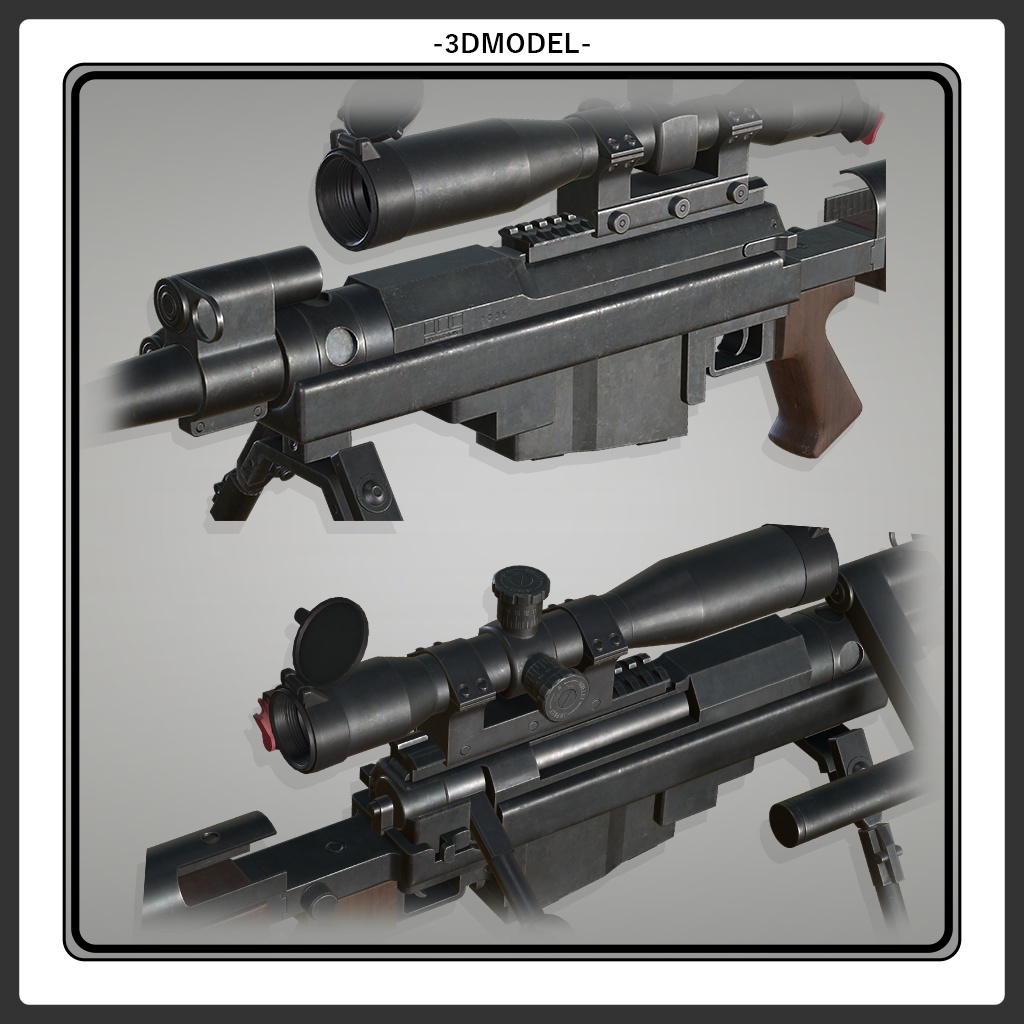 3Dモデル『PGM へカートⅡ風ライフル』