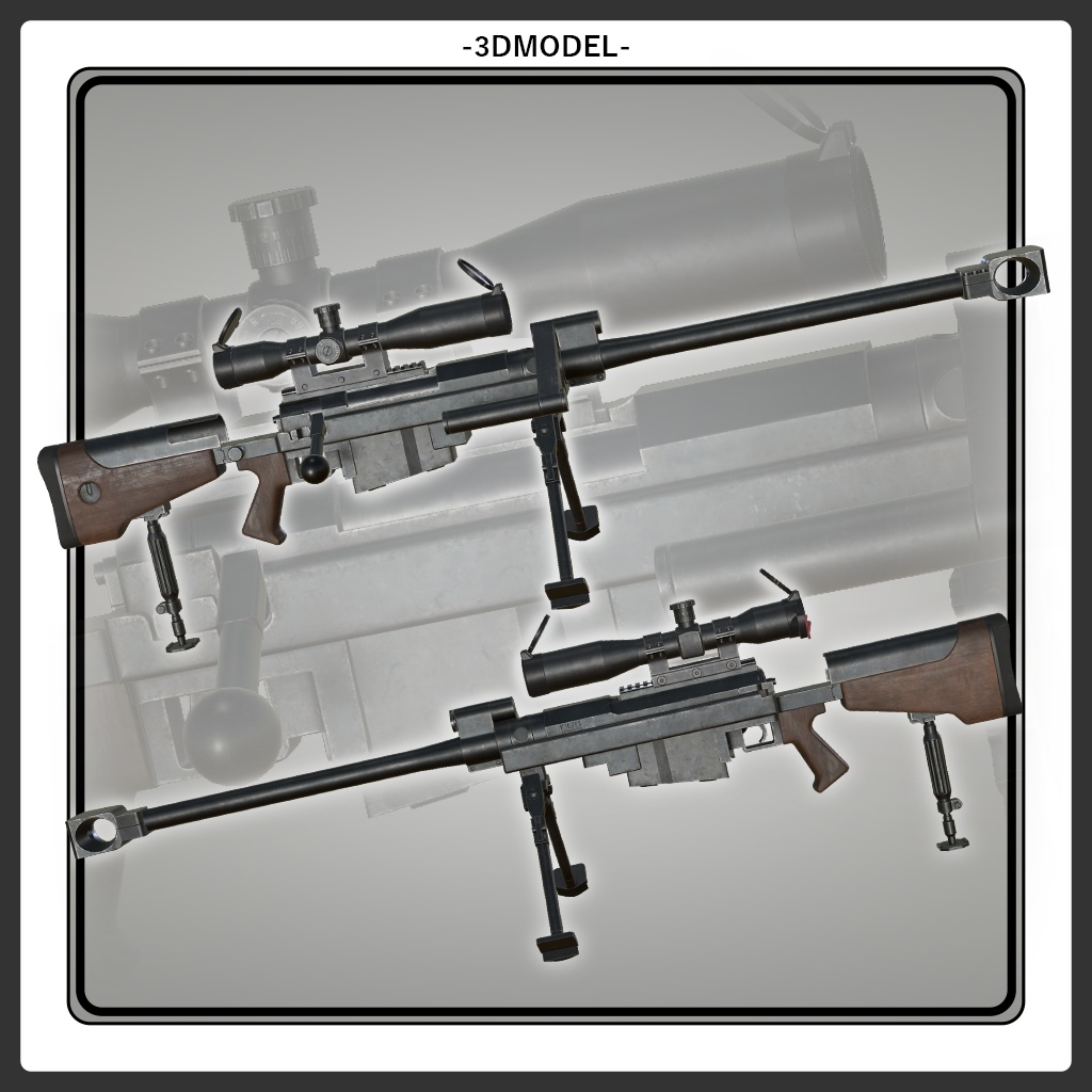 3Dモデル『PGM へカートⅡ風ライフル』