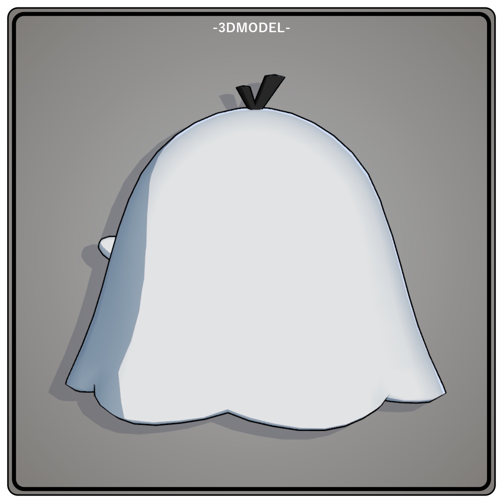 【無料/Free】3Dモデル『もちもちおばけ』