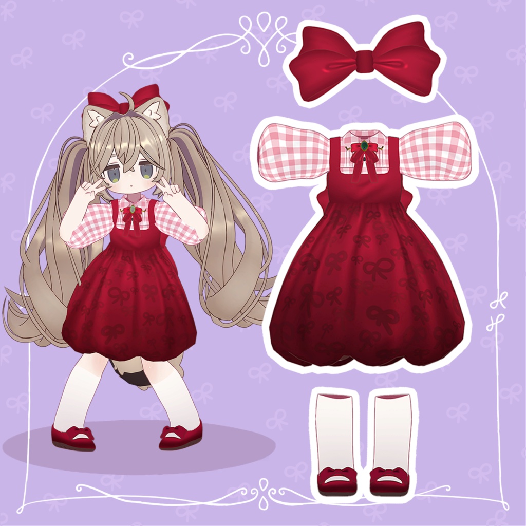 ふんわりリボンのワンピース