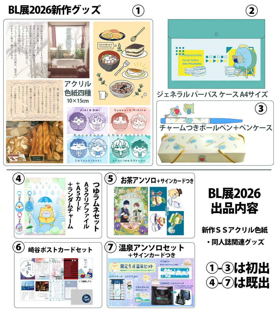 【BL展】新グッズ ①SSアクリル色紙 4種【受注】