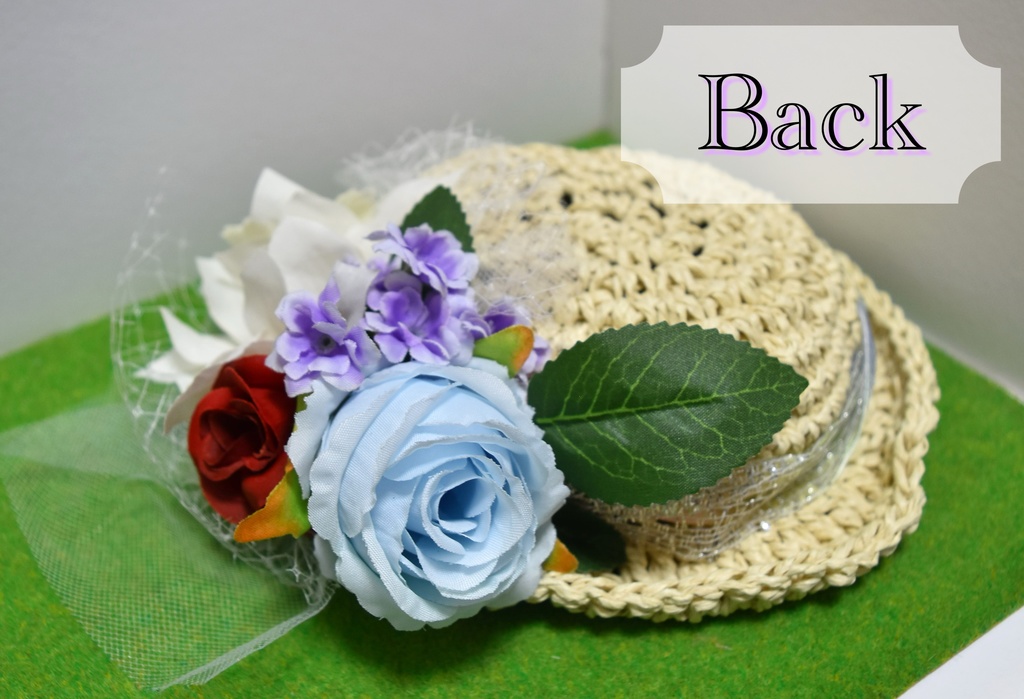 ぬいぐるみ用 麦わら帽子(大)【E:カラフル・バラ】