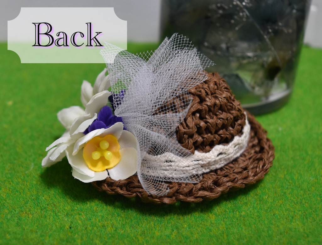 ぬいぐるみ用 麦わら帽子(小)【A:マーガレット、水仙】