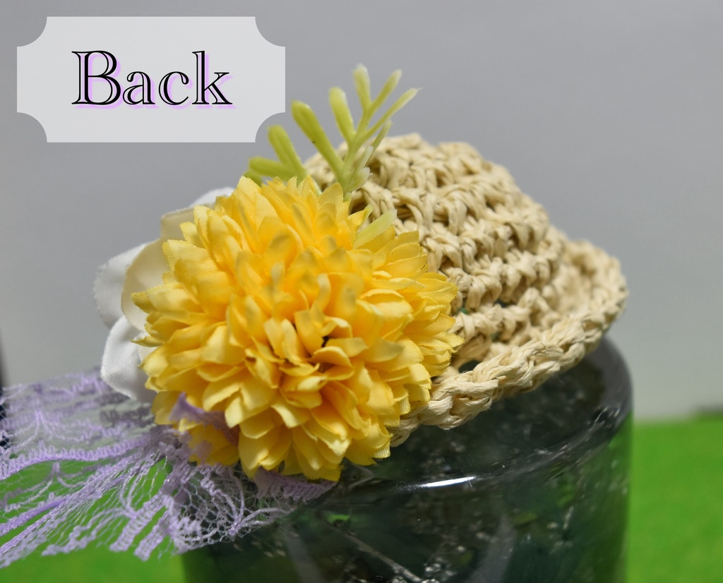 ぬいぐるみ用 麦わら帽子(小)【C:水仙・菊】