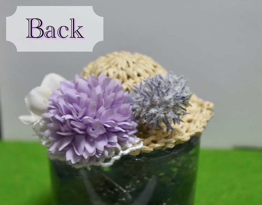 ぬいぐるみ用 麦わら帽子(小)【D:水仙・菊】