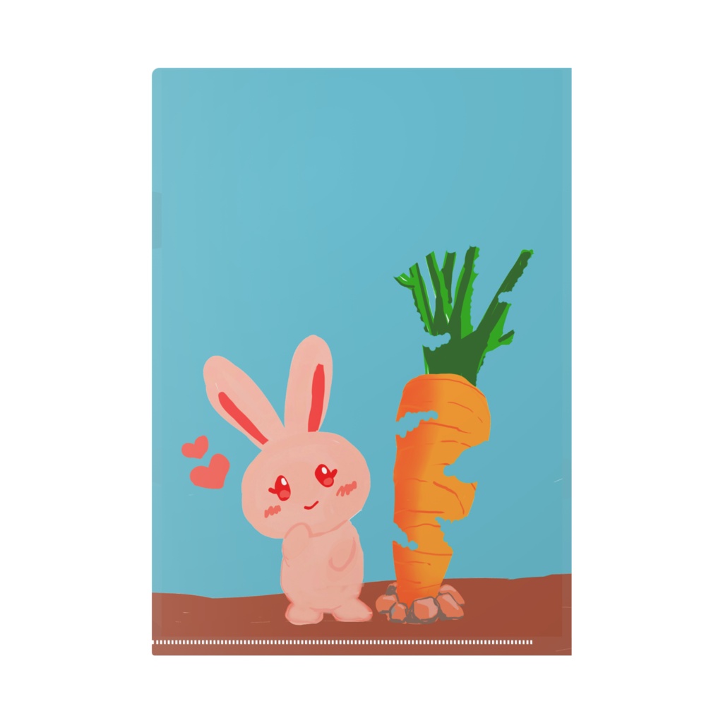 うさぎとにんじんのクリアファイル