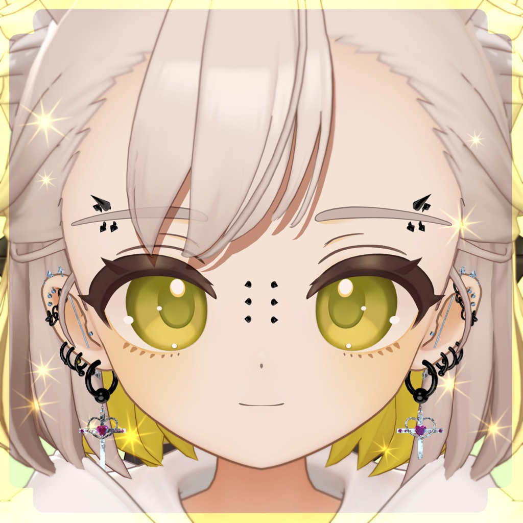 【MA対応】ごつごつしたいかついピアス【17アバター】