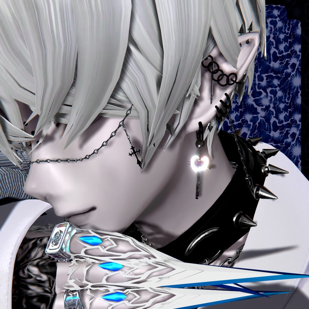 【MA対応】ごつごつしたいかついピアス【17アバター】