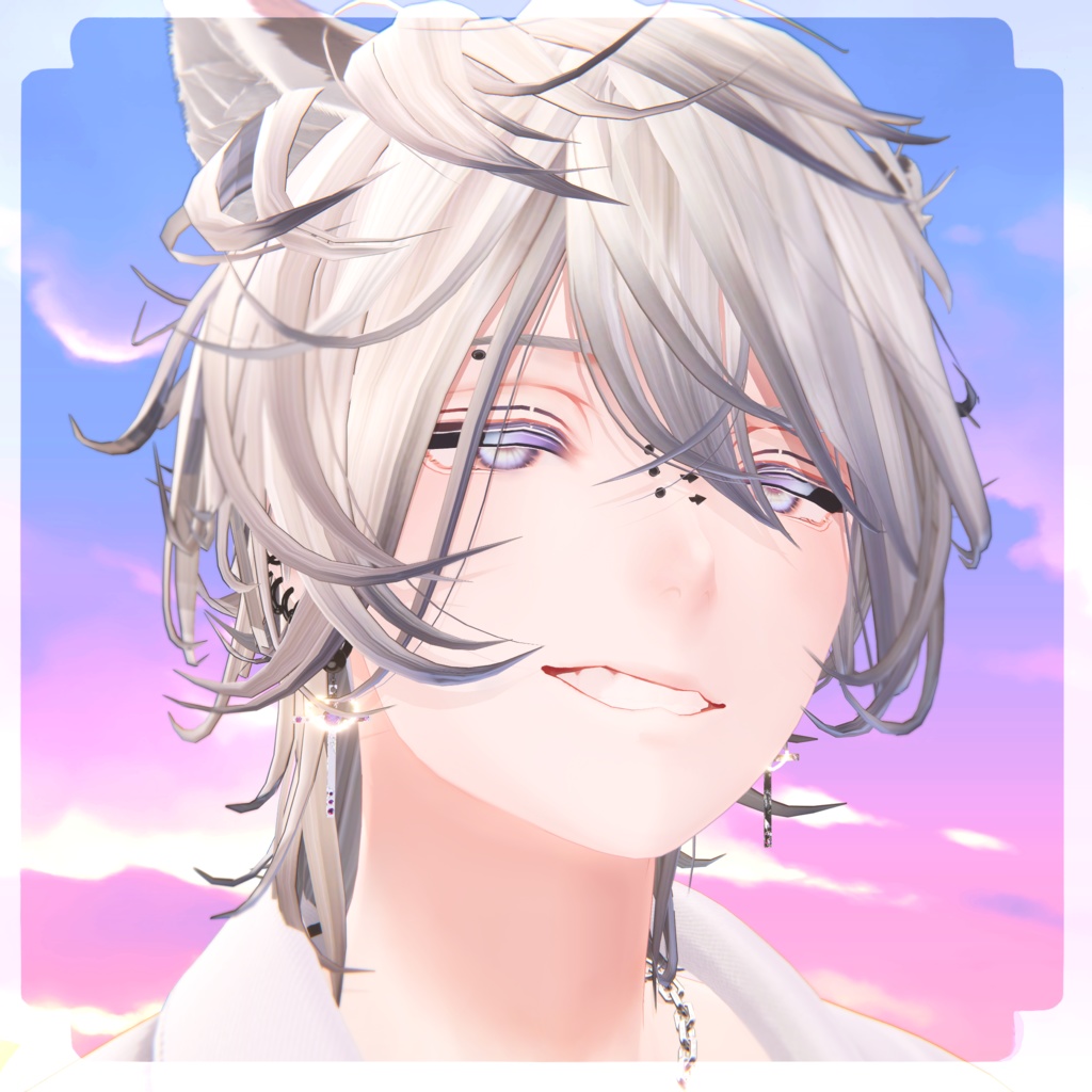 【MA対応】ごつごつしたいかついピアス【17アバター】