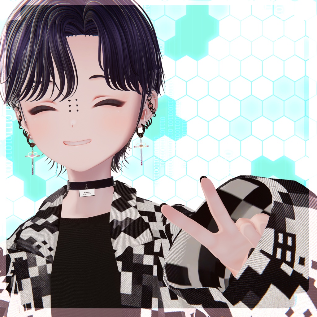 【MA対応】ごつごつしたいかついピアス【17アバター】