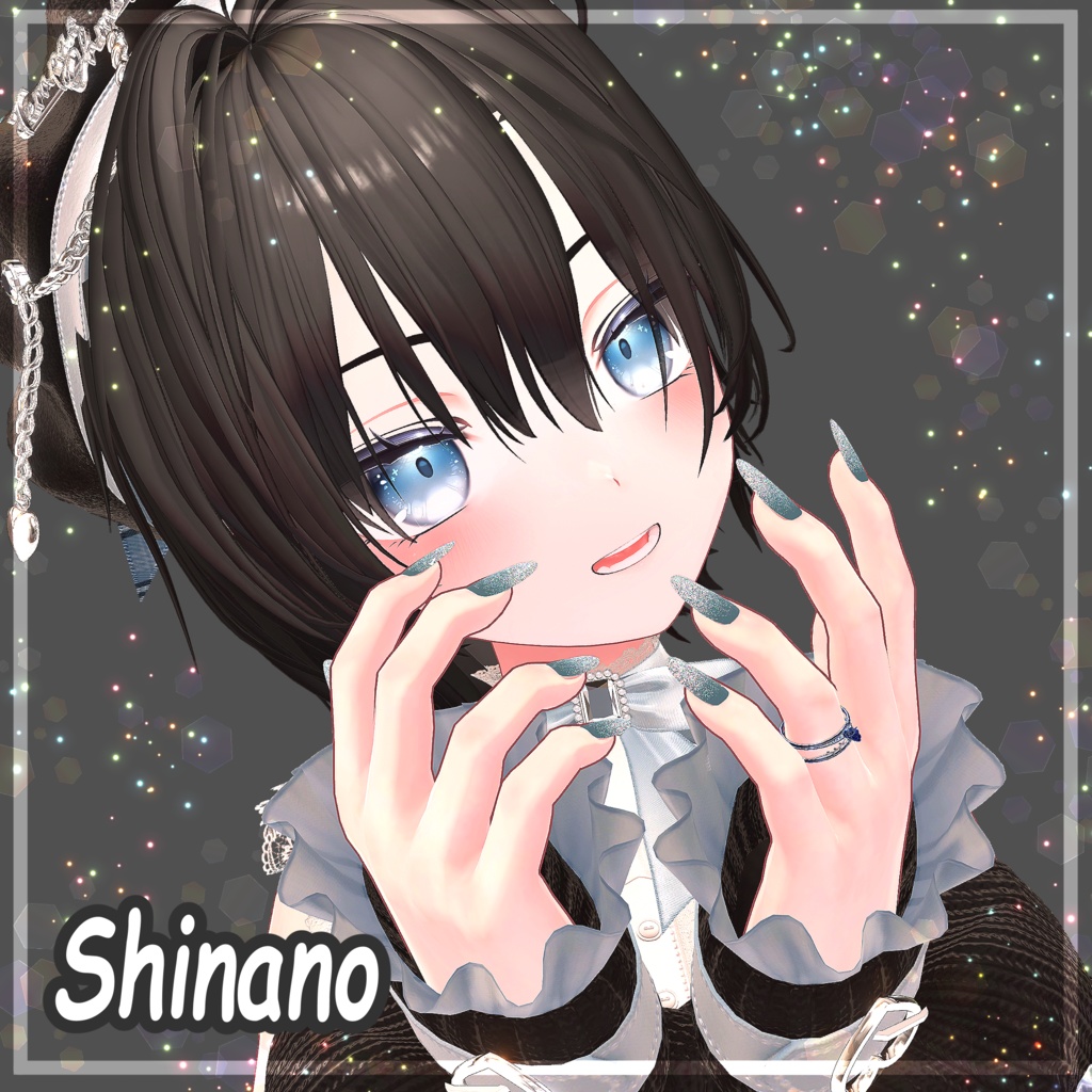 【カラバリ自由!】Shining Glitter Veil nail【21アバター対応】