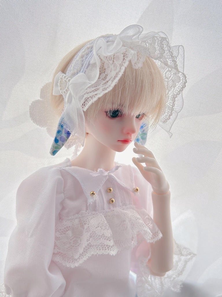 ドール用  ヘッドドレス  【碧のロップイヤー】