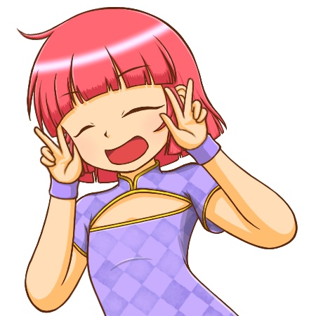 日焼けチャイナ娘 ‐表情4種 アクリルキーホルダー-