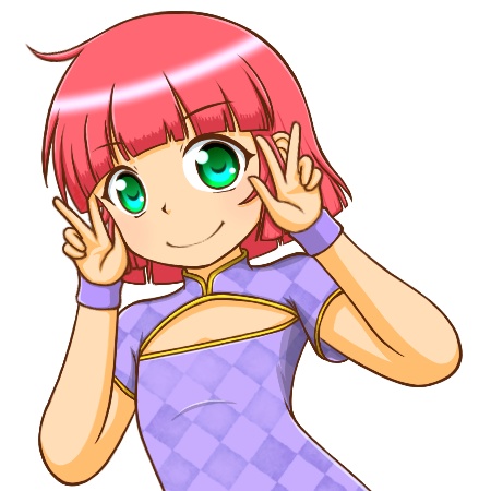 日焼けチャイナ娘 ‐表情4種 アクリルキーホルダー-