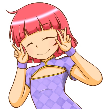 日焼けチャイナ娘 ‐表情4種 アクリルキーホルダー-