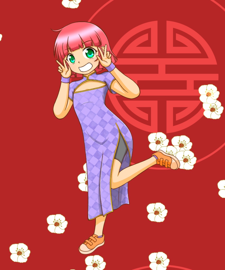 日焼けチャイナ娘 -缶バッジ-