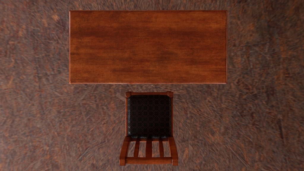 【無料】机と椅子の3Dモデル(FBX/OBJ/テクスチャ付き)