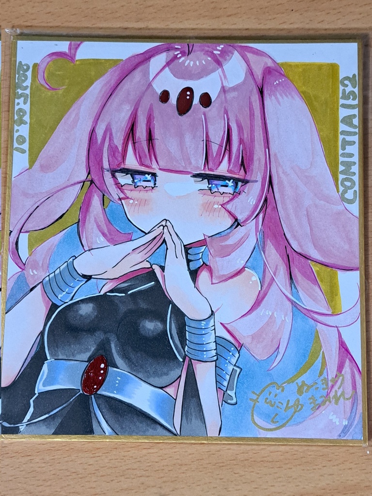 【コミティア152】うちのこ『ヴィアラ』色紙（ミニ）（アナログフルカラー）