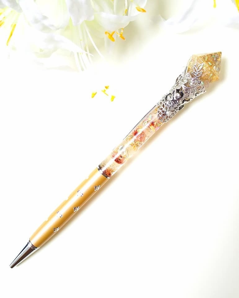 陰陽統合オルゴナイトの魔法の杖ペン【ゴールド】