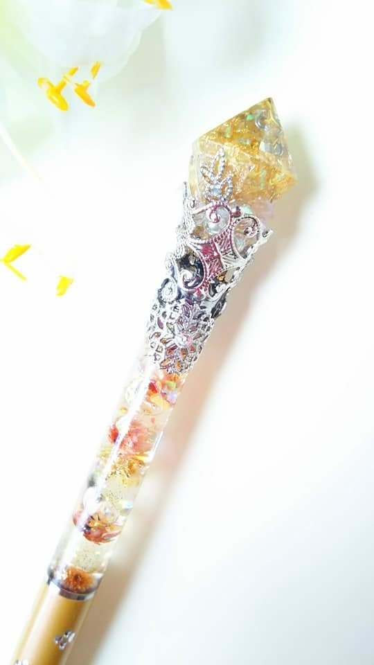 陰陽統合オルゴナイトの魔法の杖ペン【ゴールド】