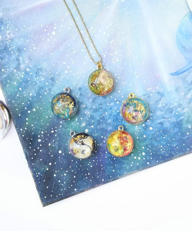 幸運アップわくわく喜びの陰陽統合オルゴナイトペンダン