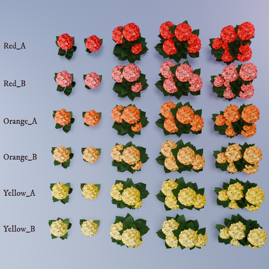【VRC対応】紫陽花(アジサイ)3Dモデル