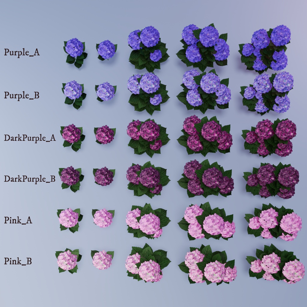 【VRC対応】紫陽花(アジサイ)3Dモデル