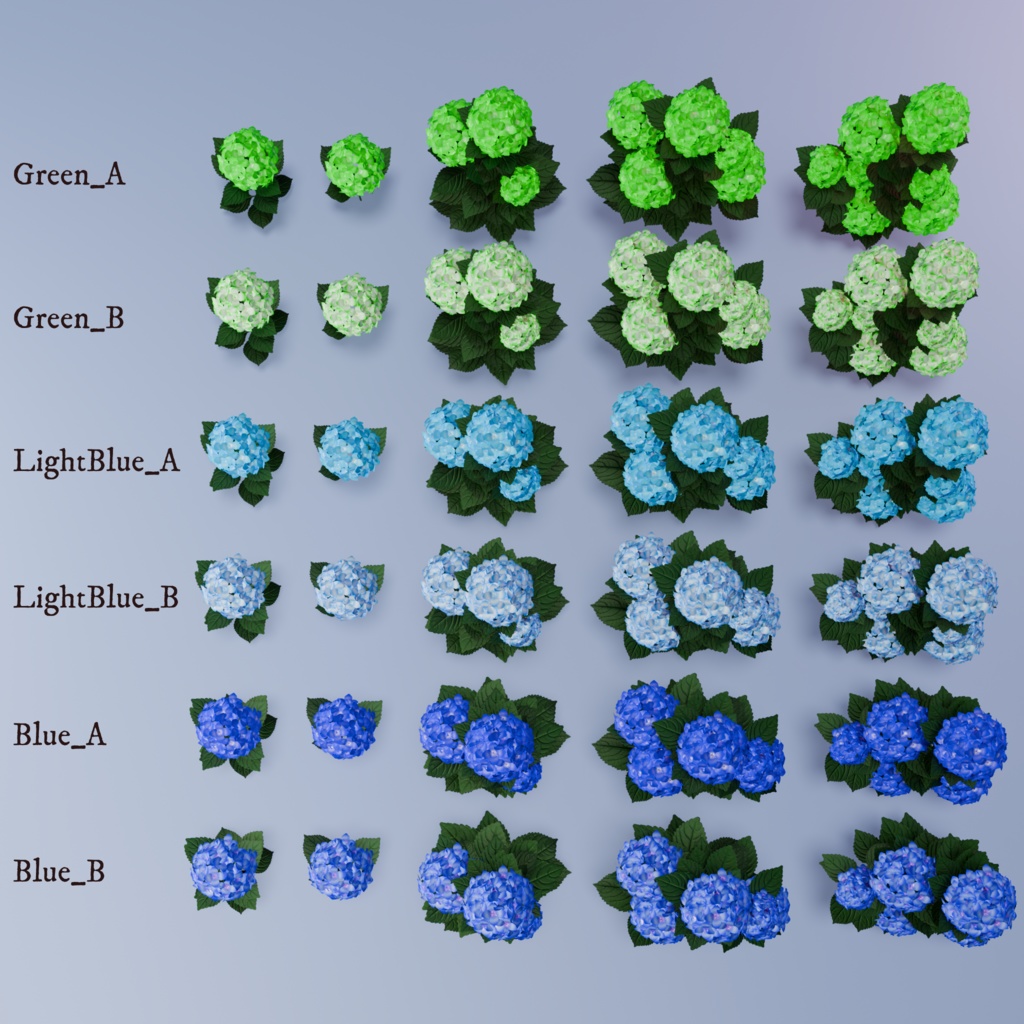 【VRC対応】紫陽花(アジサイ)3Dモデル