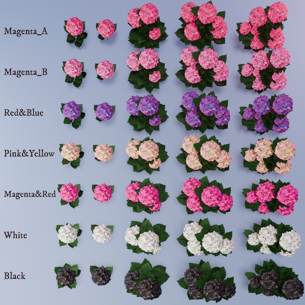 【VRC対応】紫陽花(アジサイ)3Dモデル