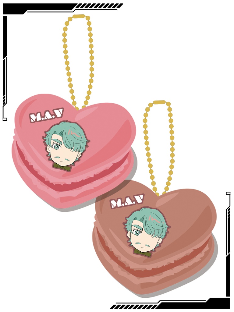 【GQ】ハートマカロン・キーホルダー