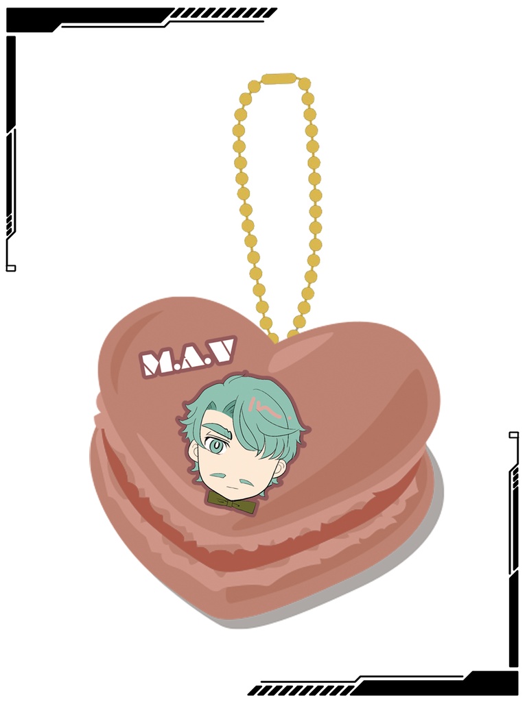 【GQ】ハートマカロン・キーホルダー