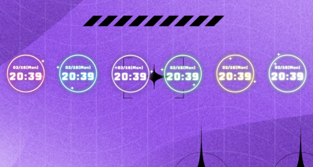 【OBS】ネオンな時計(全6色)