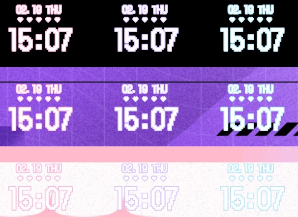 【OBS】デジタルハート時計(全6色)