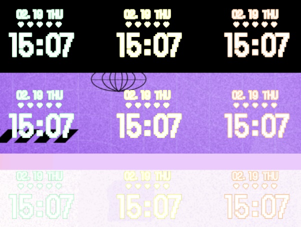 【OBS】デジタルハート時計(全6色)