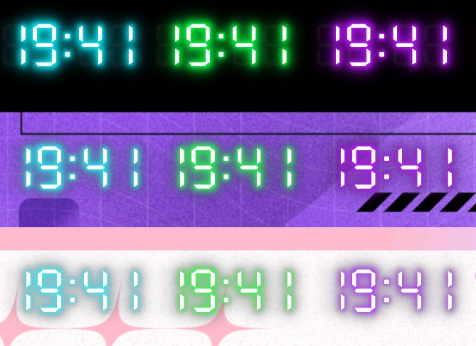 【OBS】シンプルデジタル時計(全6色)
