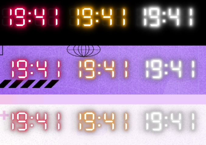 【OBS】シンプルデジタル時計(全6色)