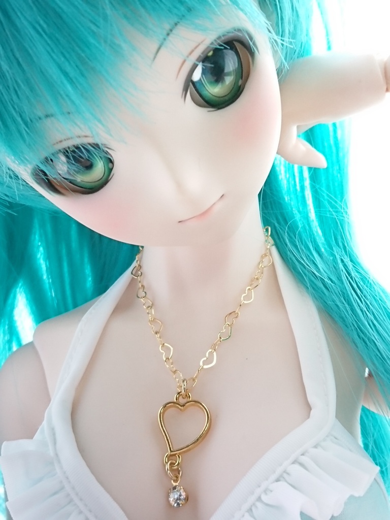 ドロップハートネックレス★チョーカー～ロングまで調節可能　DD・SD・スマド・MDD・MSD