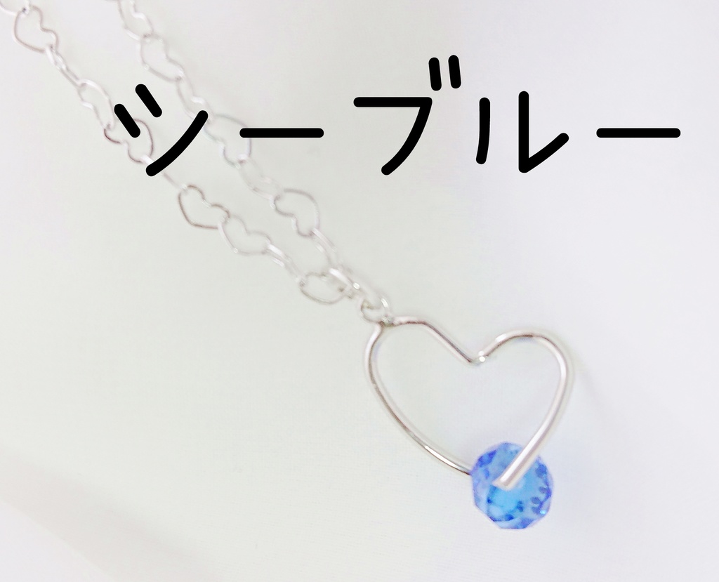ハート＆ハートネックレス★エメラルド　(他のカラーに変更可)DD SD スマド MDD MSD