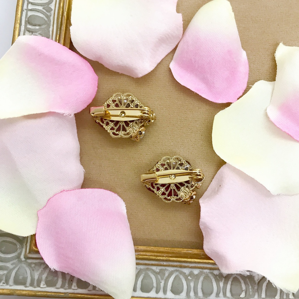 【準新作】レッドストーン ビジュー ミニブローチ