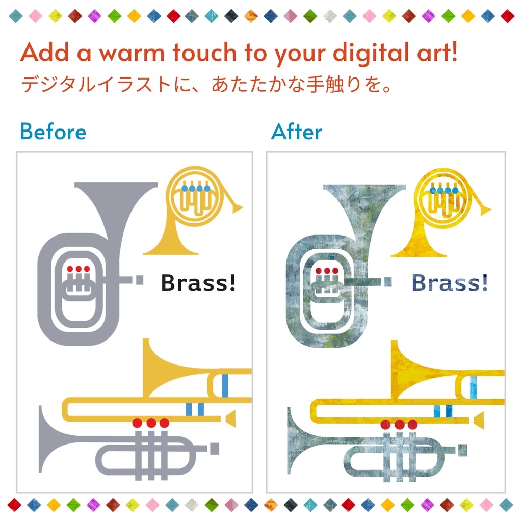 アクリルガッシュのテクスチャセット40枚入り