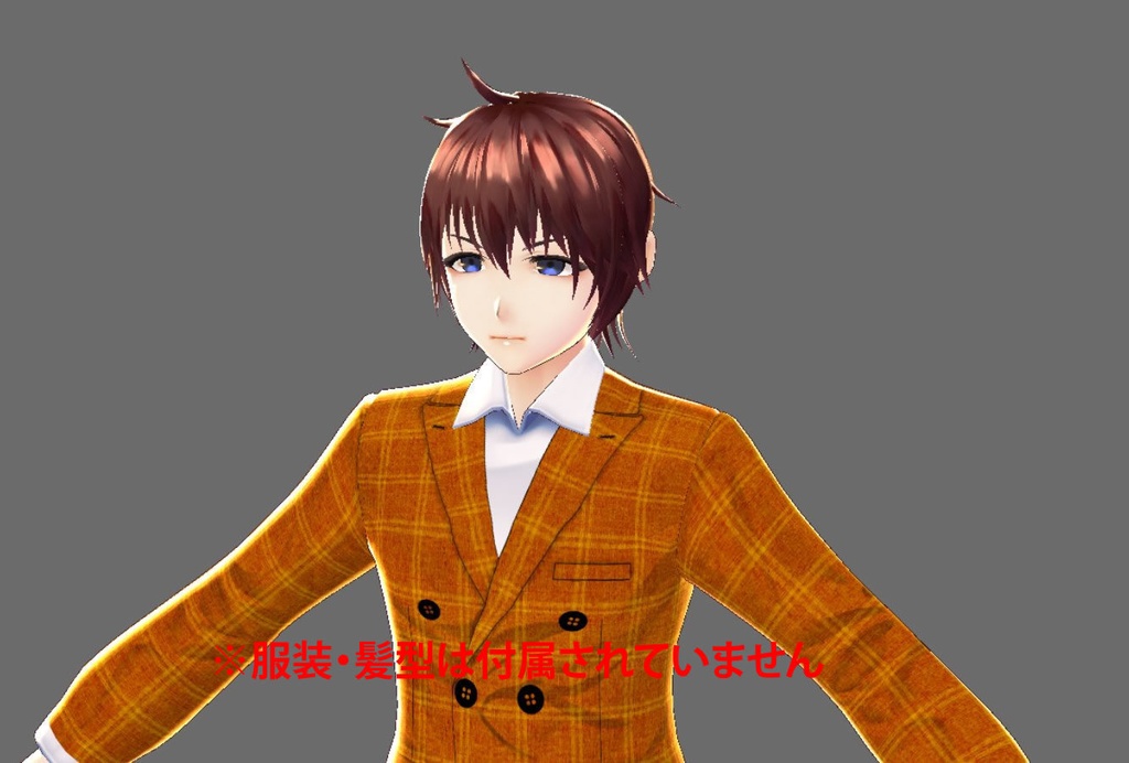 【Vroid専用アバター】 男型 素体 細目 イケメンV1 キャラクターデータ(ベータ版用)