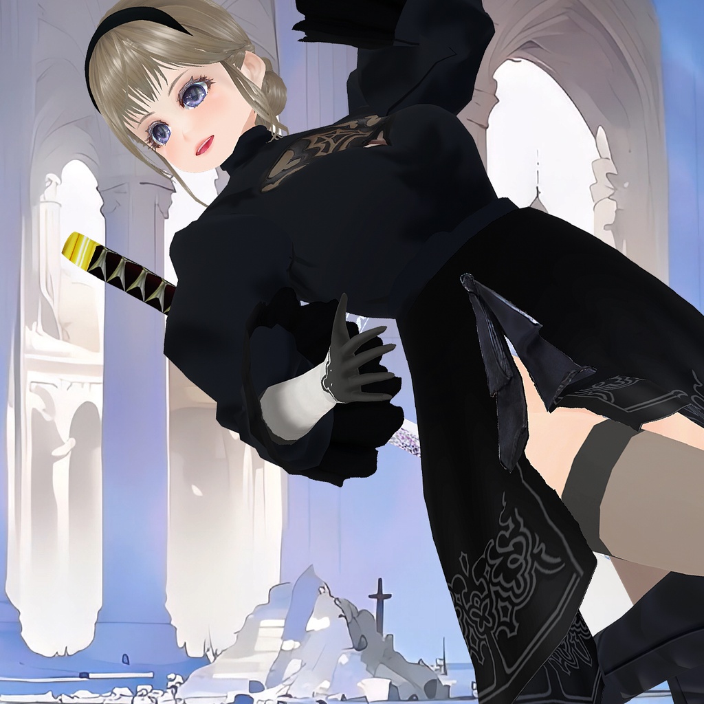 【無料 Free】ニーアオートマタ / NieR:Automata Background video material 2B 9S 配信 動画 歌ってみた