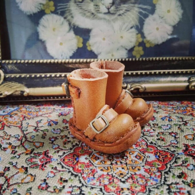 ミディブライス/オビツ11サイズ エンジニアブーツ キャメル