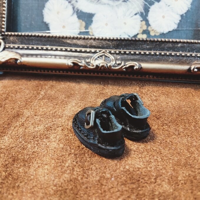 本革サボシューズ:黒