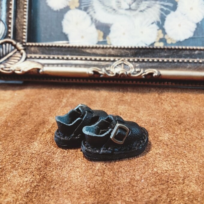 本革サボシューズ:黒