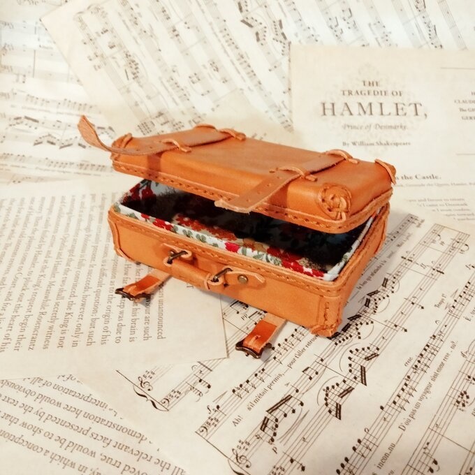 １/６ドールサイズ　本革トランクケース：キャメル